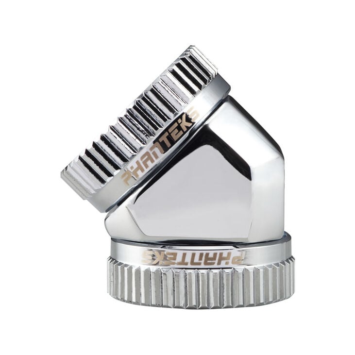 PHANTEKS Glacier Adapter 45 Grad 16mm AD auf 16mm AD Hardtube, chrome silber image number 1
