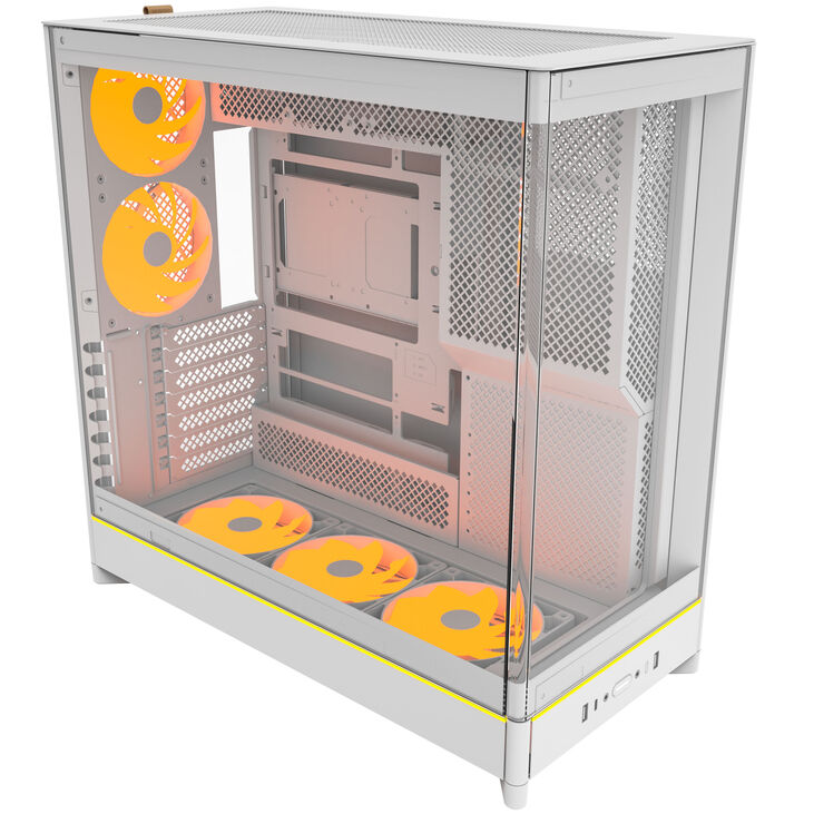 Montech HS02 PRO PC-Gehäuse, Midi-Tower, ATX, Tempered Glass, ARGB - weiß image number 1