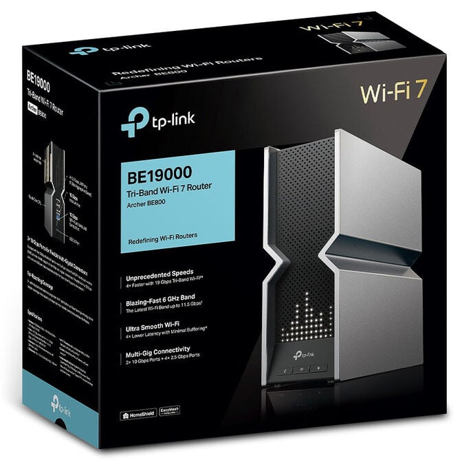 TP-Link Archer BE800 WLAN-Router, Tri-Band Wi-Fi 7, 10Gbps Ethernet, EasyMesh - grau image number 5