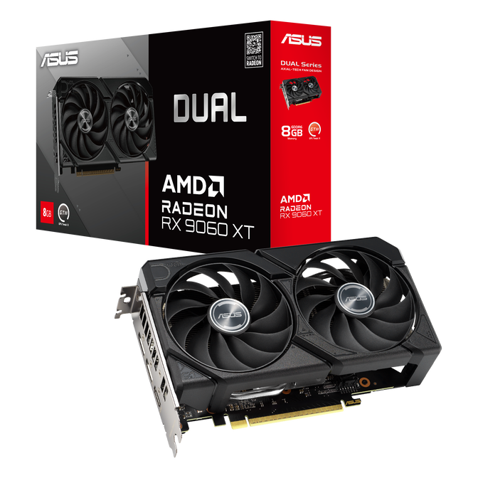 ASUS Dual Radeon RX 9060 XT Grafikkarte, 8192 MB GDDR6 image number 0
