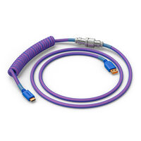 Glorious GMMK Coiled Cable Nebula, Spiral Keyboard Cable, USB-C/USB-A - Purple/Silver