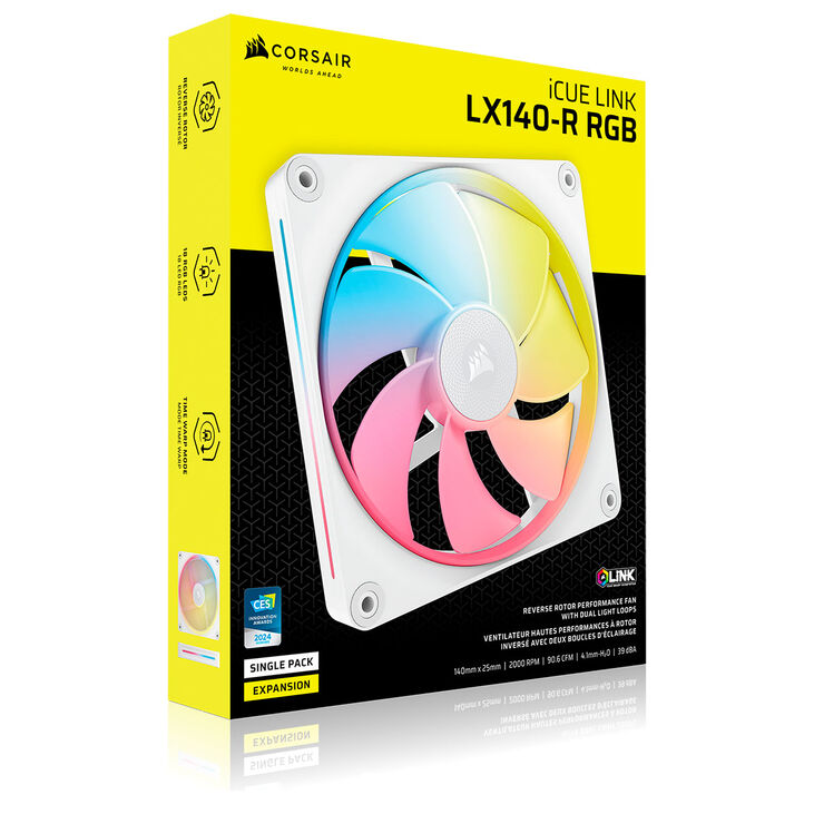 Corsair iCUE Link LX140-R RGB Lüfter, PWM - 140mm, weiß image number 10