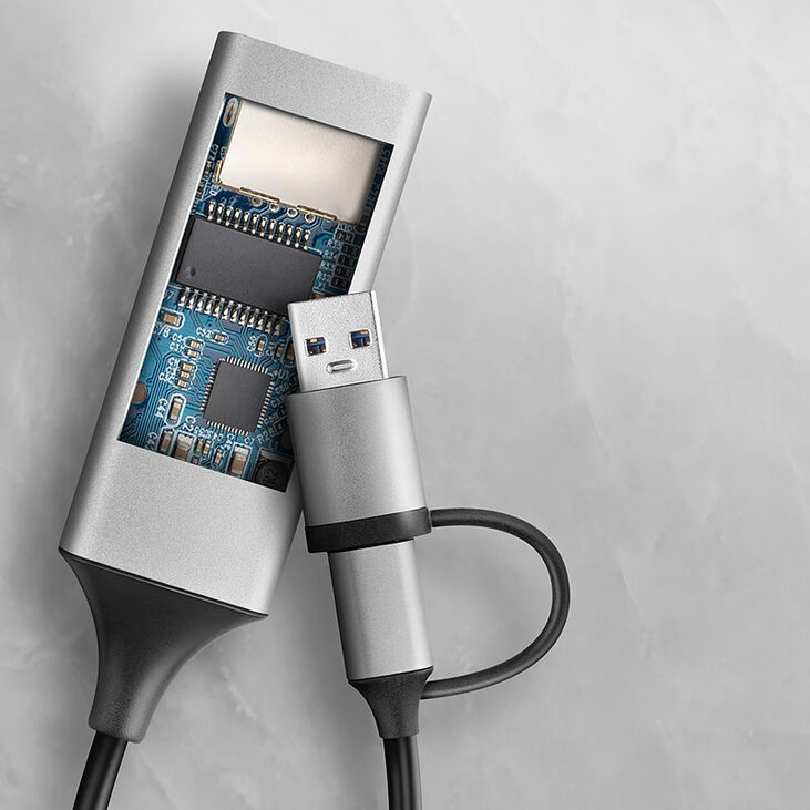 AXAGON ADE-TXCA Gigabit Ethernet Adapter, USB-C + USB-A - titanium grey image number 4