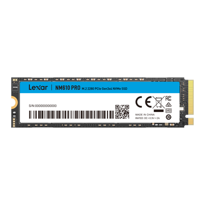 Lexar NM610 Pro NVMe SSD, PCIe 3.0 M.2 Type 2280 - 500 GB image number 0