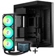 TRYX LUCA L70 Midi Tower - Black + PANORAMA 360 ARGB AiO Water Cooling, 3D AMOLED Display, 360mm - Black image number null