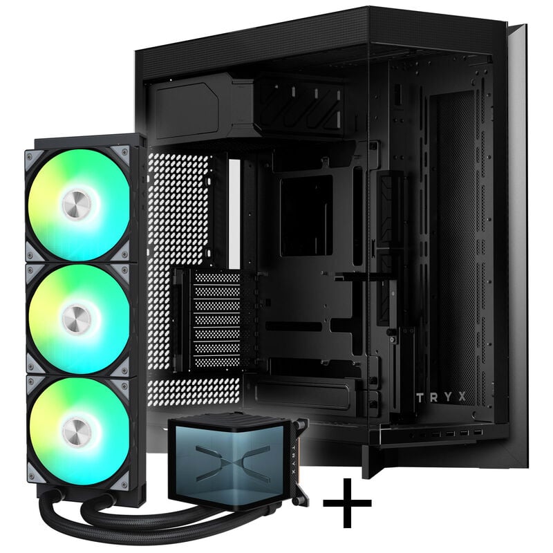 TRYX LUCA L70 Midi-Tower - schwarz + PANORAMA 360 ARGB AiO Wasserkühlung, 3D-AMOLED-Display, 360mm - schwarz Image