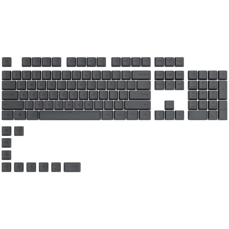 Glorious GPBT Keycaps - 114 PBT Caps, ANSI, US Layout, Black Ash image number 0