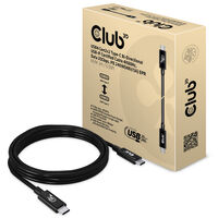 Club 3D USB4 Gen2x2 Type-C Cable, 4K60Hz, 20Gbps, PD 240W EPR, 2 Metres – black