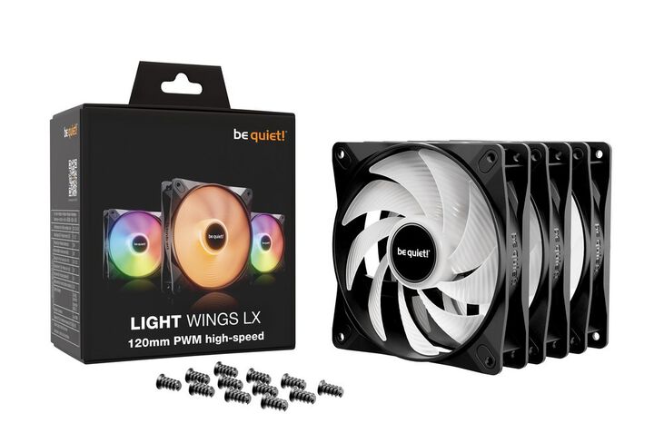be quiet! Light Wings LX ARGB PWM High Speed Fan, Triple Pack - 120mm, black image number 4