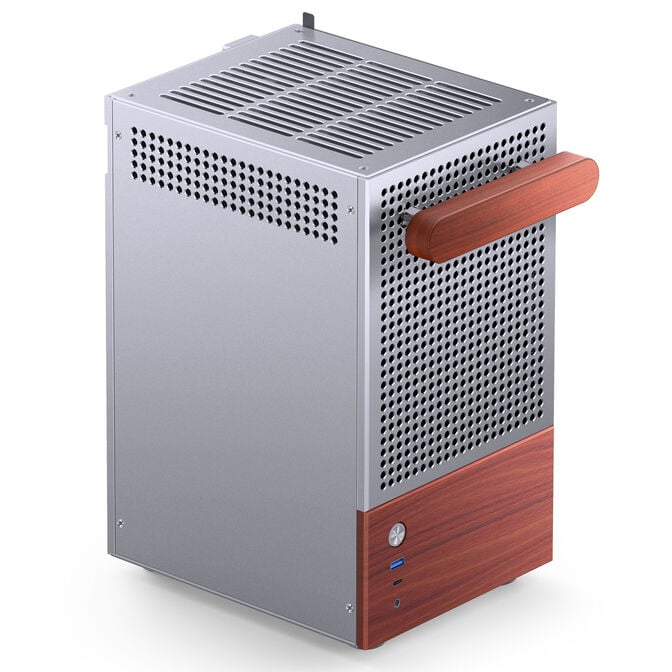 Jonsbo T6 PC Case, Mini-Tower, Mini-ITX, Tempered Glass, Wood &ndash; Silver image number 7