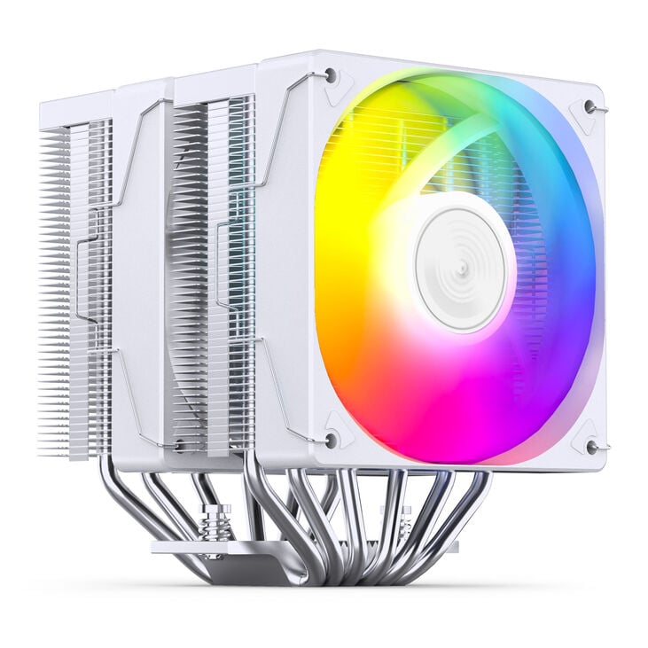 Jonsbo CR-3000E CPU cooler, dual tower, ARGB, 260W TDP - white, 120mm image number 1
