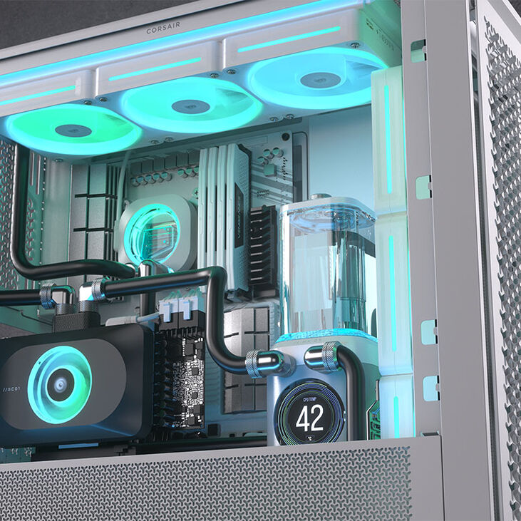 Corsair iCUE Link XD6 RGB Elite LCD Pump Reservoir Combo - white image number 10