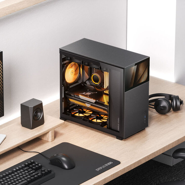 Jonsbo D41 MESH Screen ATX Gehäuse, Tempered Glass - schwarz image number 9