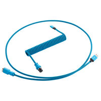 CableMod PRO Coiled Keyboard Cable USB A to Micro USB C, Specturm Blue - 150cm