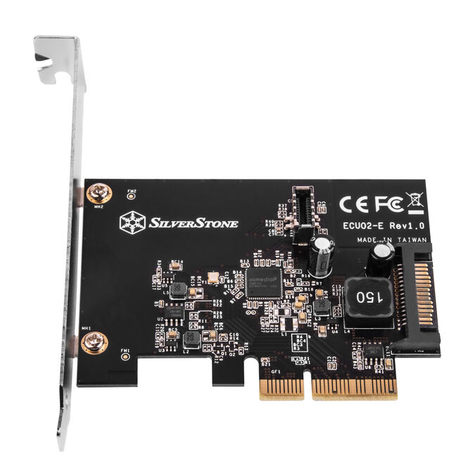 Silverstone SST-ECU02-E USB adapter card, PCIe 3.0, 1x USB-C 3.1 internal - Low Profile image number 1