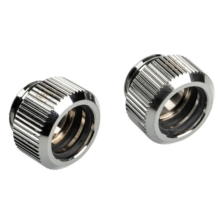 Bitspower Touchaqua Adapter Connection G1/4 inch Female to 12mm OD Hardtube - 2 Pack, Silver image number 0