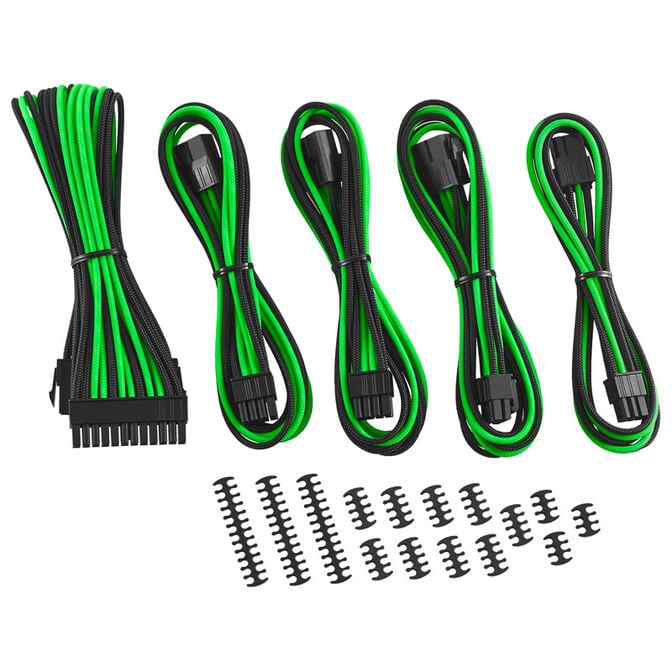CableMod Classic ModMesh Cable Extension Kit - 8+6 Series - schwarz/hellgr&uuml;n image number 0