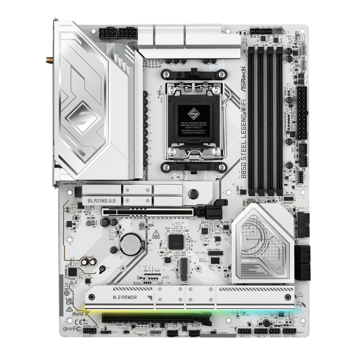 ASROCK B850 Steel Legend WiFi Mainboard, Sockel AM5, AMD B850, ATX, DDR5 image number 4