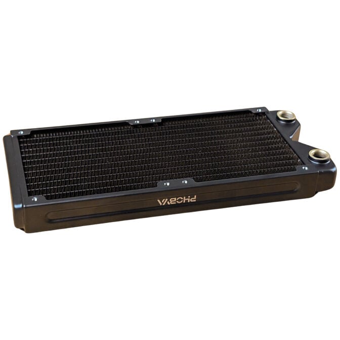 Phobya R27-S240 Radiator, 240 mm radiator, 18 FPI, copper fins, 2x G1/4-inch connectors - black image number 0