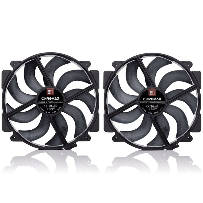 Noctua NF-A14X25r G2 PWM Sx2-PP chromax.black L&uuml;fter, LCP - schwarz, 140mm, 2er-Pack image number 2