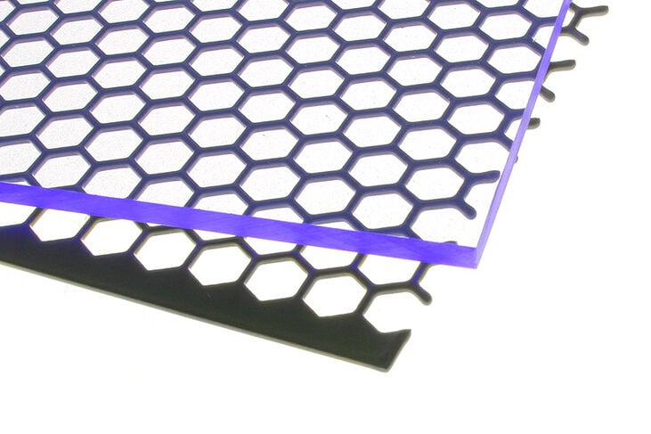 Acrylglas GS transparent, blau fluoreszierend in 400x400mm image number 1