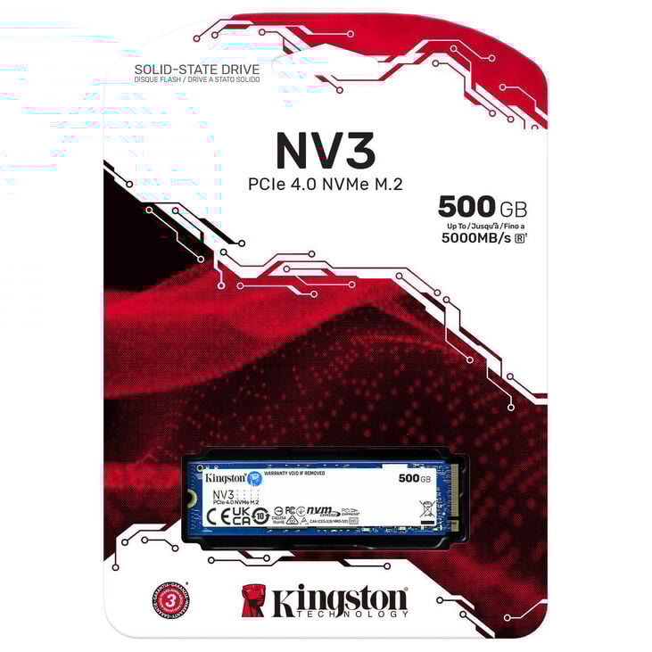 Kingston NV3 NVMe, PCIe 4.0 M.2 Type 2280 - 500 GB image number 2