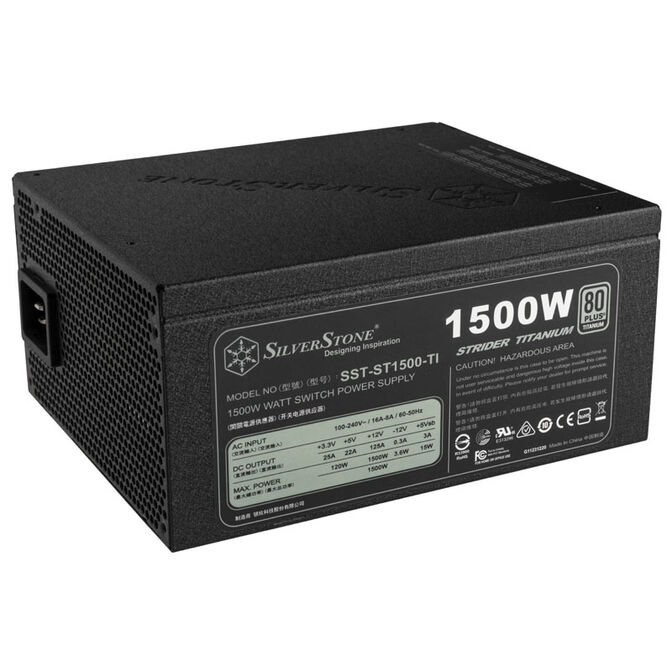 SilverStone SST-ST1500-TI v2.0 Strider Netzteil 80 PLUS Titanium, modular - 1500 Watt image number 0