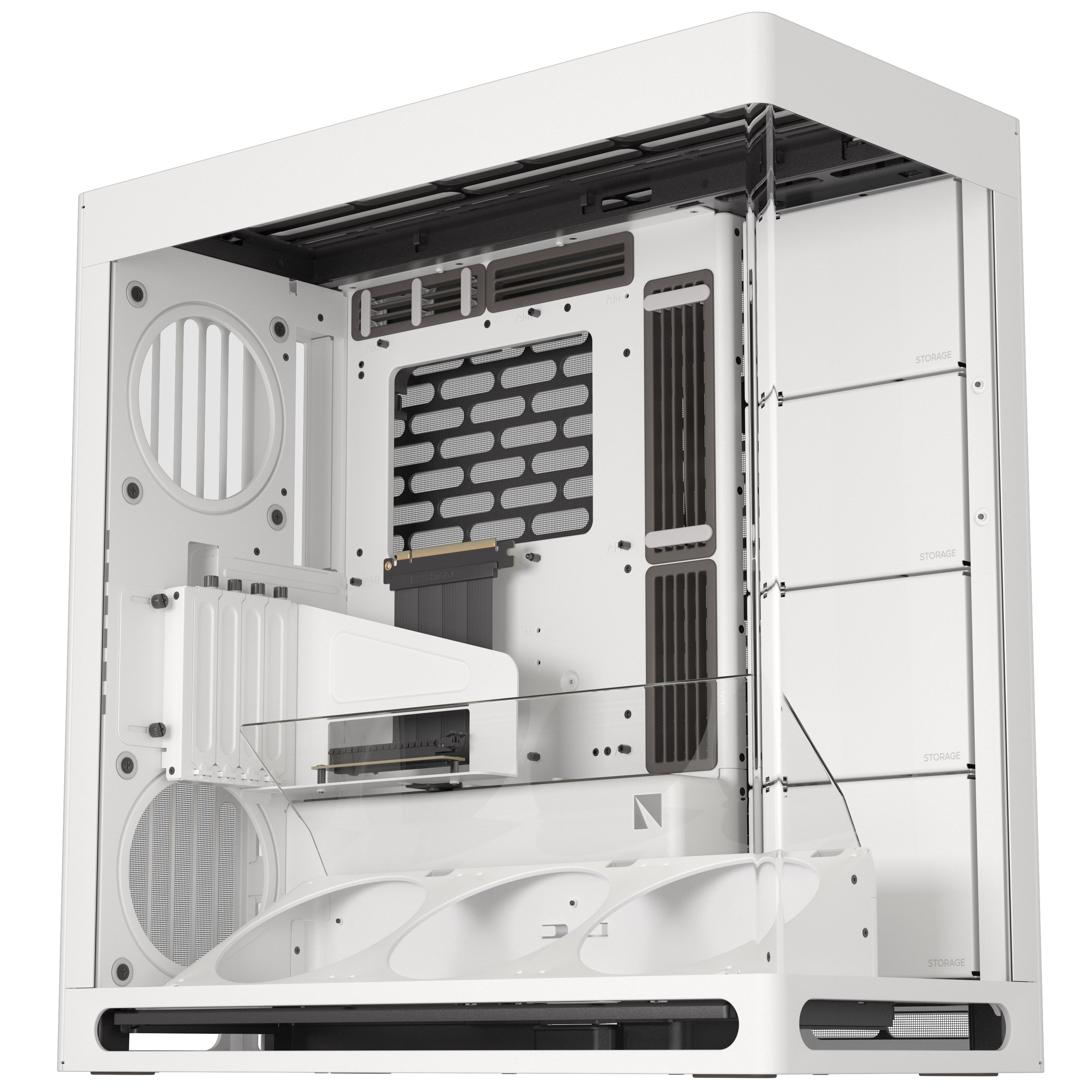 HAVN HS 420 VGPU PC Case, Mid Tower, E-ATX, Tempered Glass, PCIe 5.0 Riser Cable - White