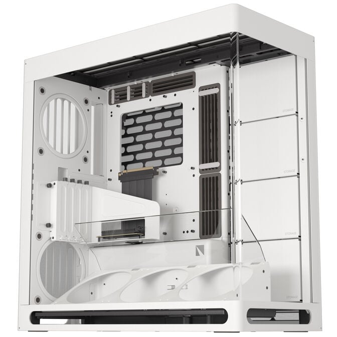 HAVN HS 420 VGPU PC Case, Mid Tower, E-ATX, Tempered Glass, PCIe 5.0 Riser Cable - White image number 0
