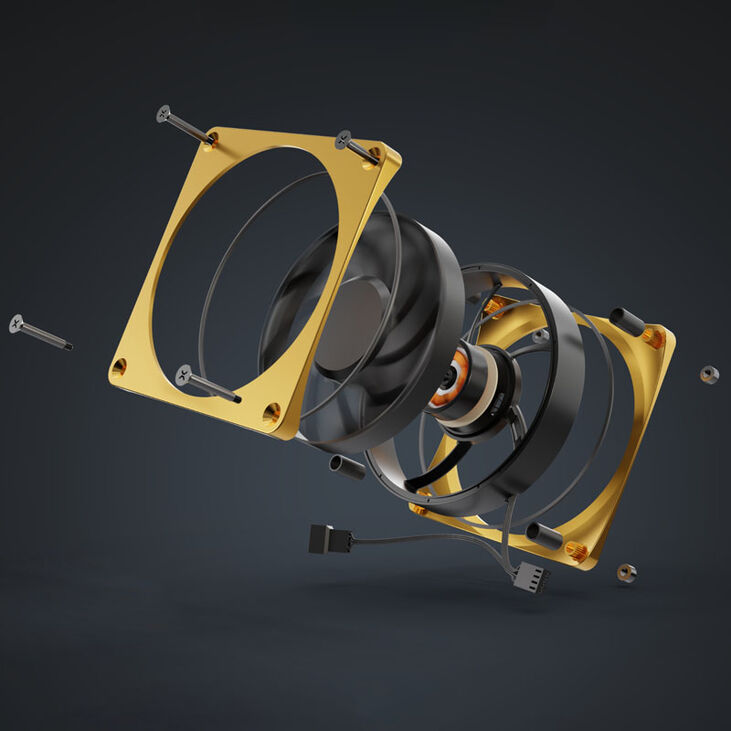 Alphacool Apex Stealth Metall Lüfter 120 mm, 2.000 U/min - gold image number 6