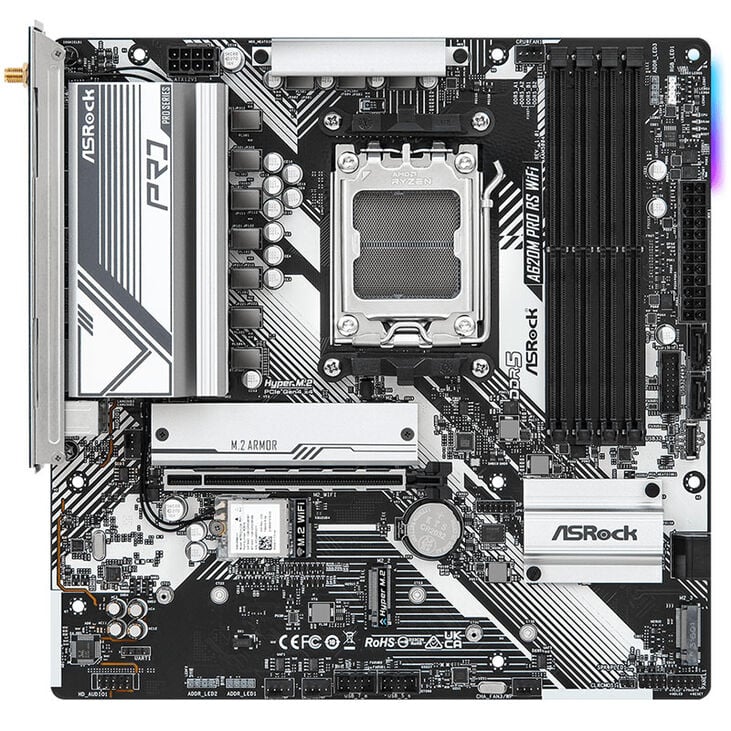ASRock A620M Pro RS WiFi, AMD A620 Mainboard - Sockel AM5, DDR5 image number 2