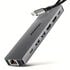 AXAGON HMC-7HX2 USB Hub, 2x USB-A, 1x USB-C, 2x HDMI 2.0, 1x RJ45, 100W PD – silver image number null