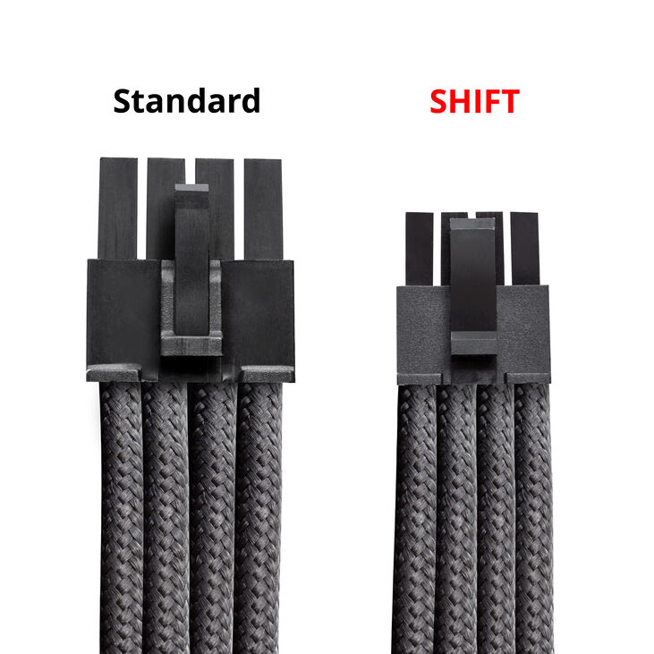 CableMod C-Series Pro ModMesh Kabelset, 2x 12V-2x6-Kabel, StealthSense, für Corsair Type 5 RMx Shift PSUs - carbon, 65cm image number 2