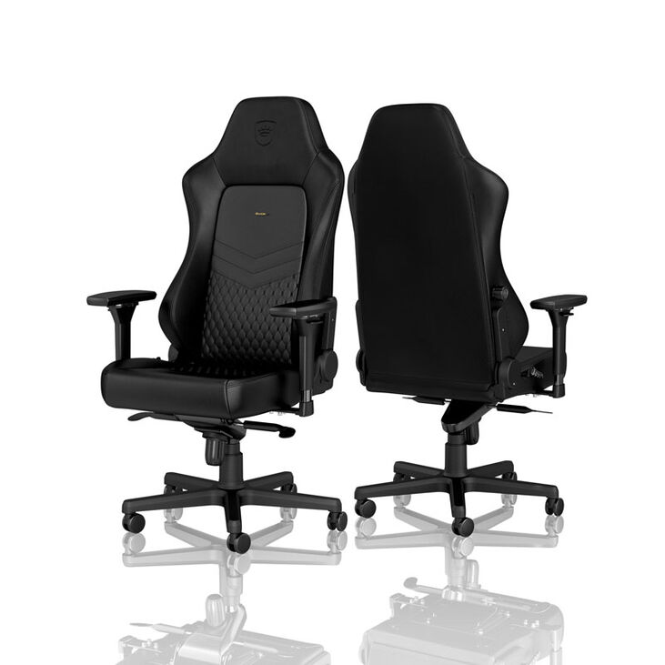 noblechairs HERO Real Leather Gaming Chair - Black/Black image number 1