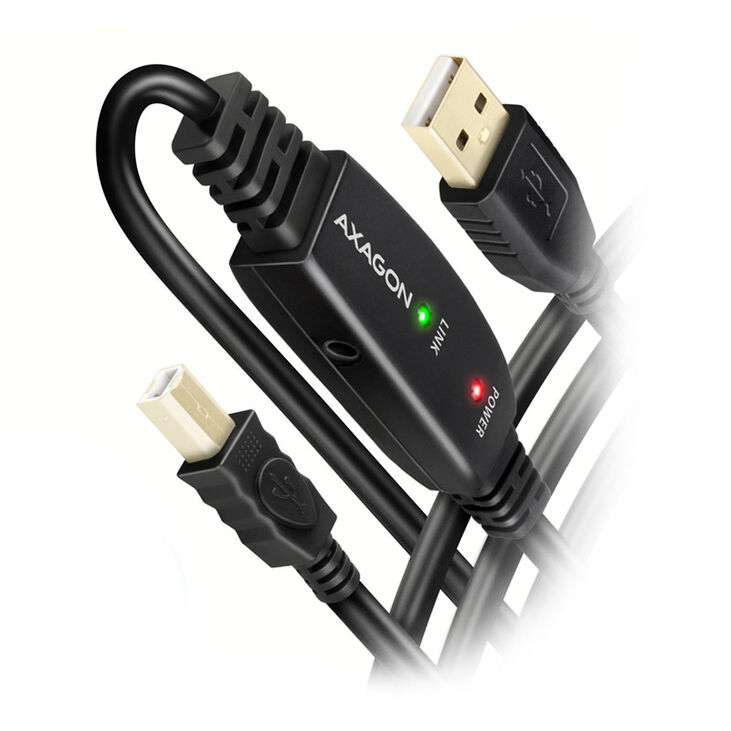 AXAGON ADR-220B aktives USB 2.0 Verbindungskabel, USB-A auf USB-B - 20m image number 0