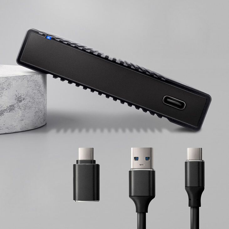AXAGON EE25-GTR USB-C 3.2 Gen 2 - SATA 6G, 2.5" external hard drive enclosure, grooved - black image number 3