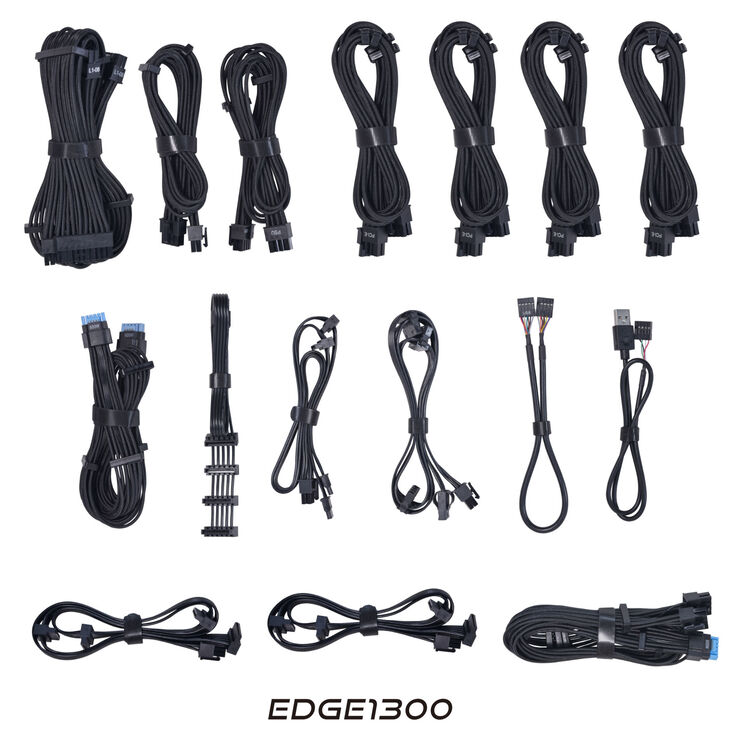 Lian Li EDGE EG1300 80 PLUS Platinum Power Supply, PCIe 5.1, ATX 3.1 - 1300 Watt, Black image number 9