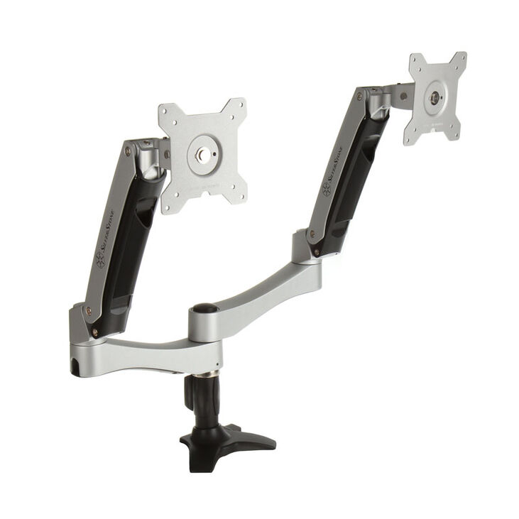SilverStone SST-ARM22SC Dual Monitorhalterung - silber image number 0