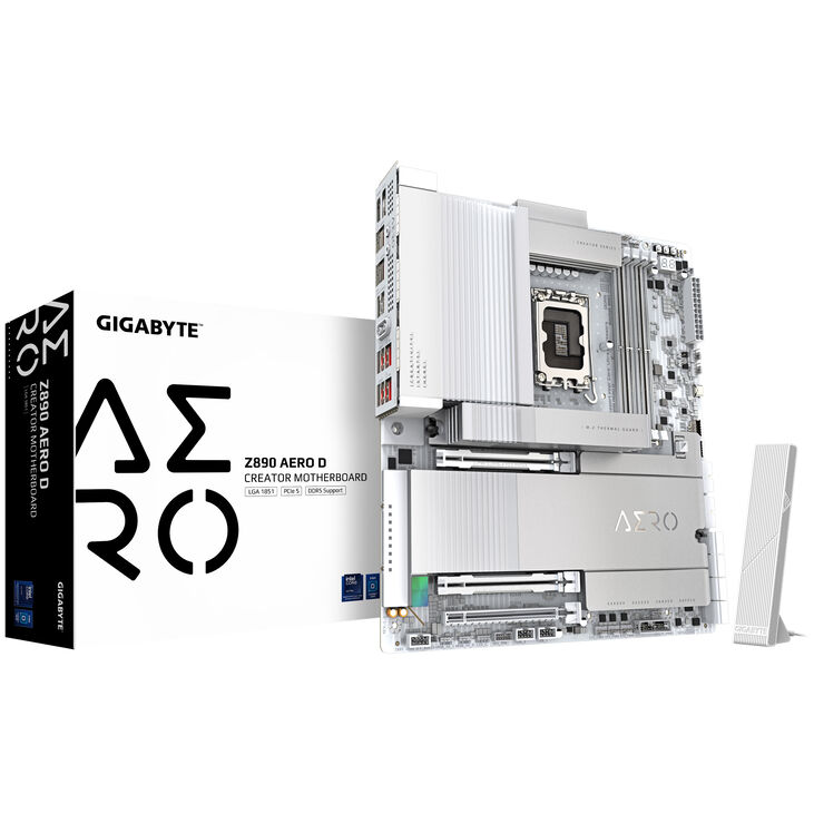 GIGABYTE Z890 AERO D Mainboard, Sockel LGA 1851, Intel Z890, ATX, DDR5 image number 0