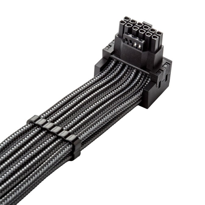 CableMod C-Series Pro Anschlusskabel - Variante A, 90&deg;, 16-Pin zu 2x 8-Pin PCIe, carbon image number 1
