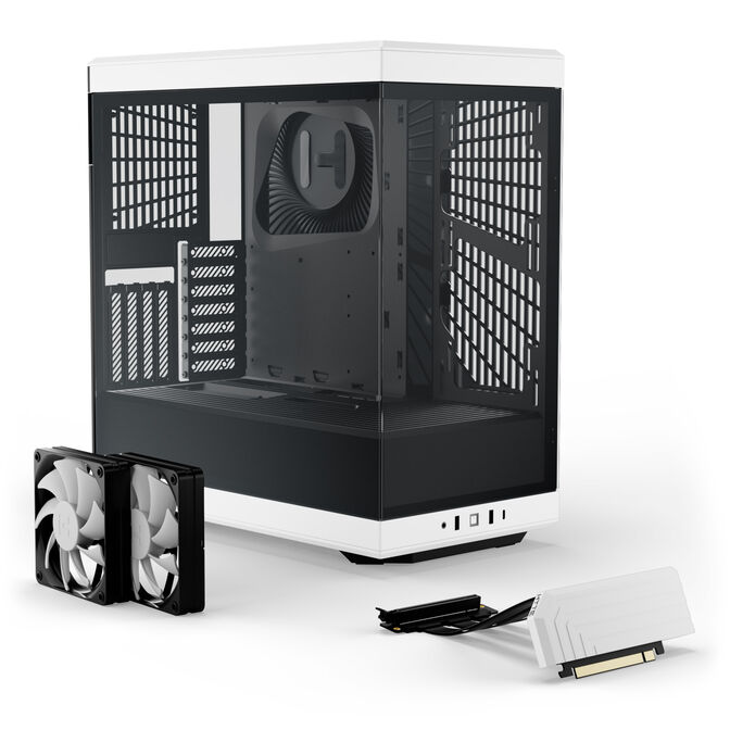Hyte Y40 PC Case, Mid Tower, Tempered Glass - Black/White image number 1