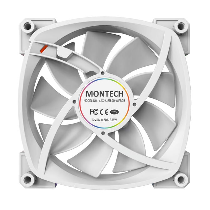 Montech AX120 PWM ARGB L&uuml;fter, 3er Pack, wei&szlig; - 120mm image number 4