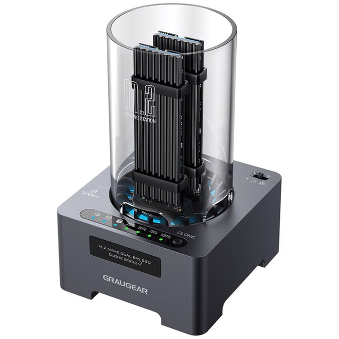 Graugear Klon-Station f&uuml;r M.2-NVMe-SSD - mit L&uuml;fter und One-Touch-Klontaste image number 0
