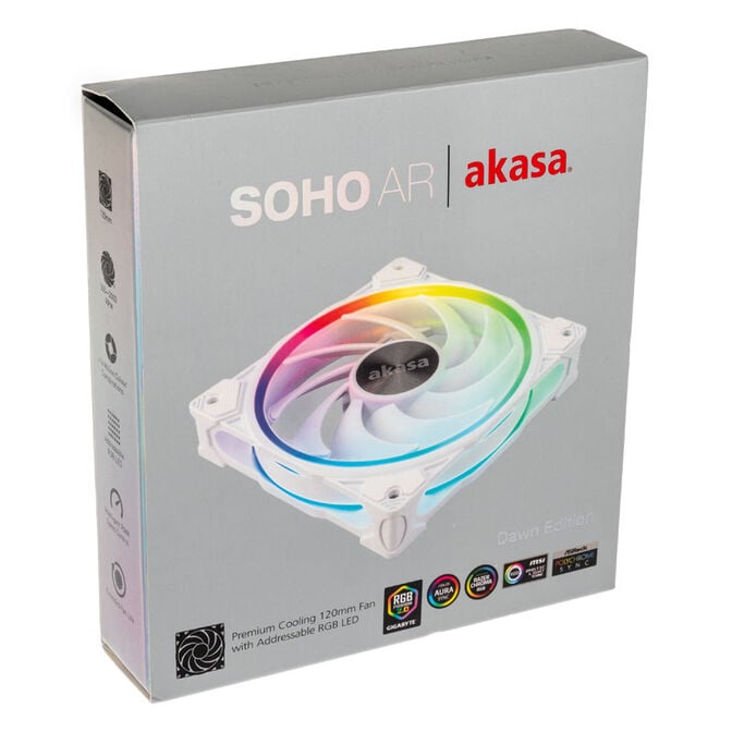 Akasa SOHO AR Addressable-RGB Fan, white - 120mm image number 7