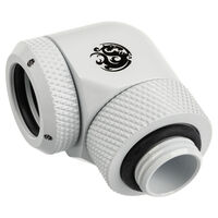 Bitspower Adapter 90 Grad G1/4 Zoll AG auf 14mm AD Hardtube - drehbar, weiß