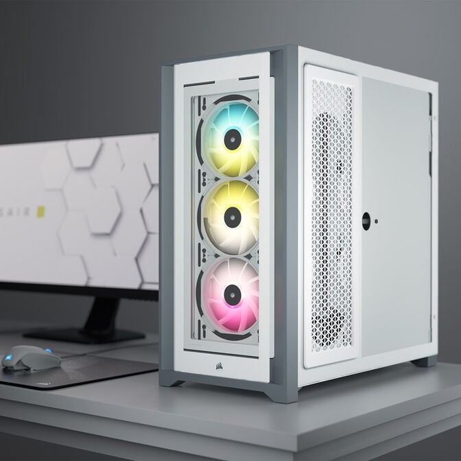 Corsair iCUE 5000X RGB Midi-Tower, Tempered Glass - wei&szlig; image number 1
