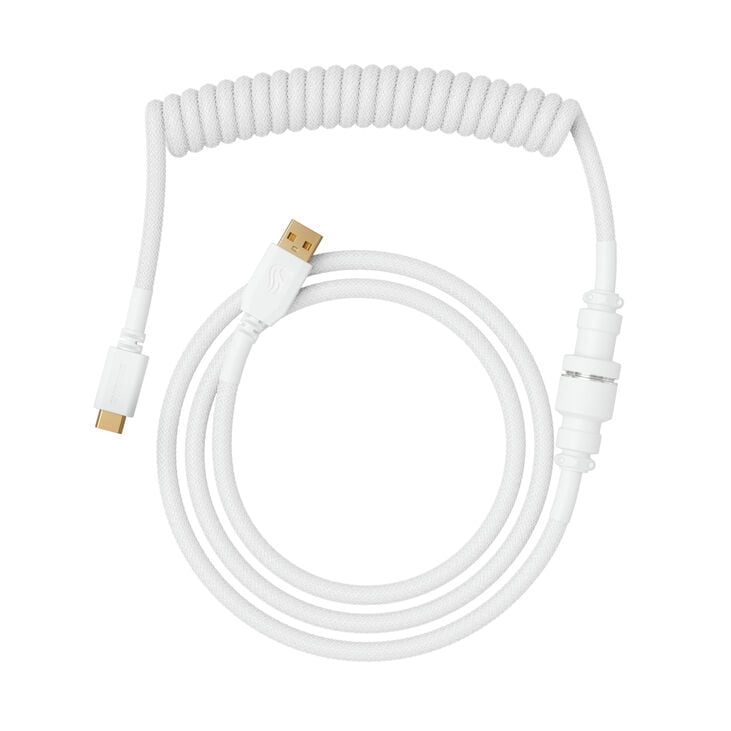 Glorious GMMK Coiled Cable Ghost White, Spiral Keyboard Cable, USB-C/USB-A - White image number 1