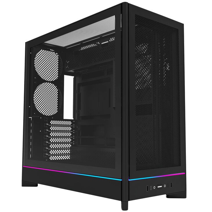 Montech HS01 PC case, midi tower, ATX, aRGB, tempered glass - black image number 1
