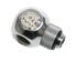 Bitspower Adapter T-Splitter G1/4 Zoll AG auf 2x G1/4 Zoll IG - drehbar, silber glänzend image number null