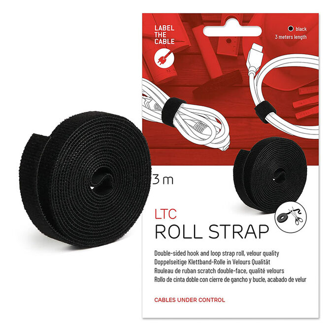 LABEL THE CABLE Dual Velcro Roll 3m - black image number 0